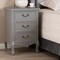 Baxton Studio Capucine Gray Finished Wood 3-Drawer Nightstand 151-9204 - alternate 2